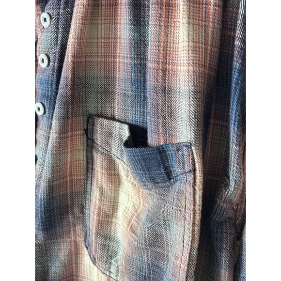 Free‎ People Womens XS Plaid Distressed Stud Longsleeve Button Down Top - Picture 13 of 14